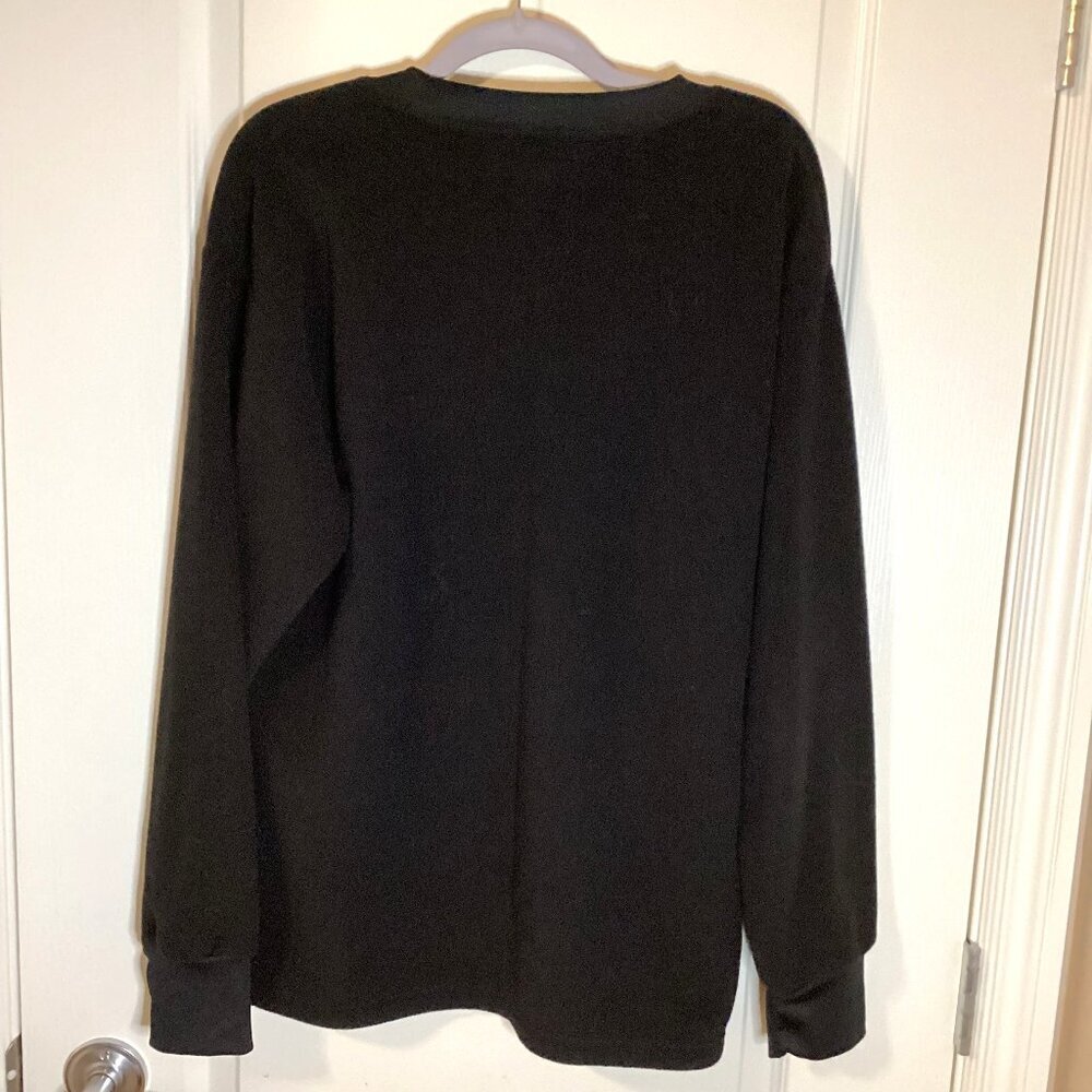 Wind River Woman's Black Fleece Crewneck Sweater Sweatshirt Size L Minimalist - Picture 3 of 5